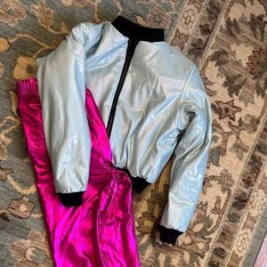 Shiny Jacket black sequin tank and Pink Pants Set (dance recital-hip hop)